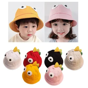 100% Cotton Summer Travel Bucket Beach Sun Hat for Kids Girls Boys Yellow