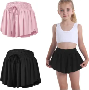 3 Pack Butterfly Flowy Shorts Skirts for Girls Tennis Cheer Stuff Athletic Preppy Running Sports Skirt for Teen Girls