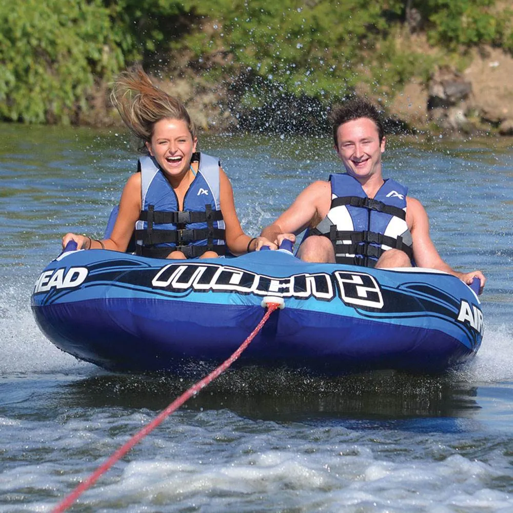Airhead AHM2-2 Mach 2 Inflatable 2 Rider Cockpit Lake Boating Water Towable Tube