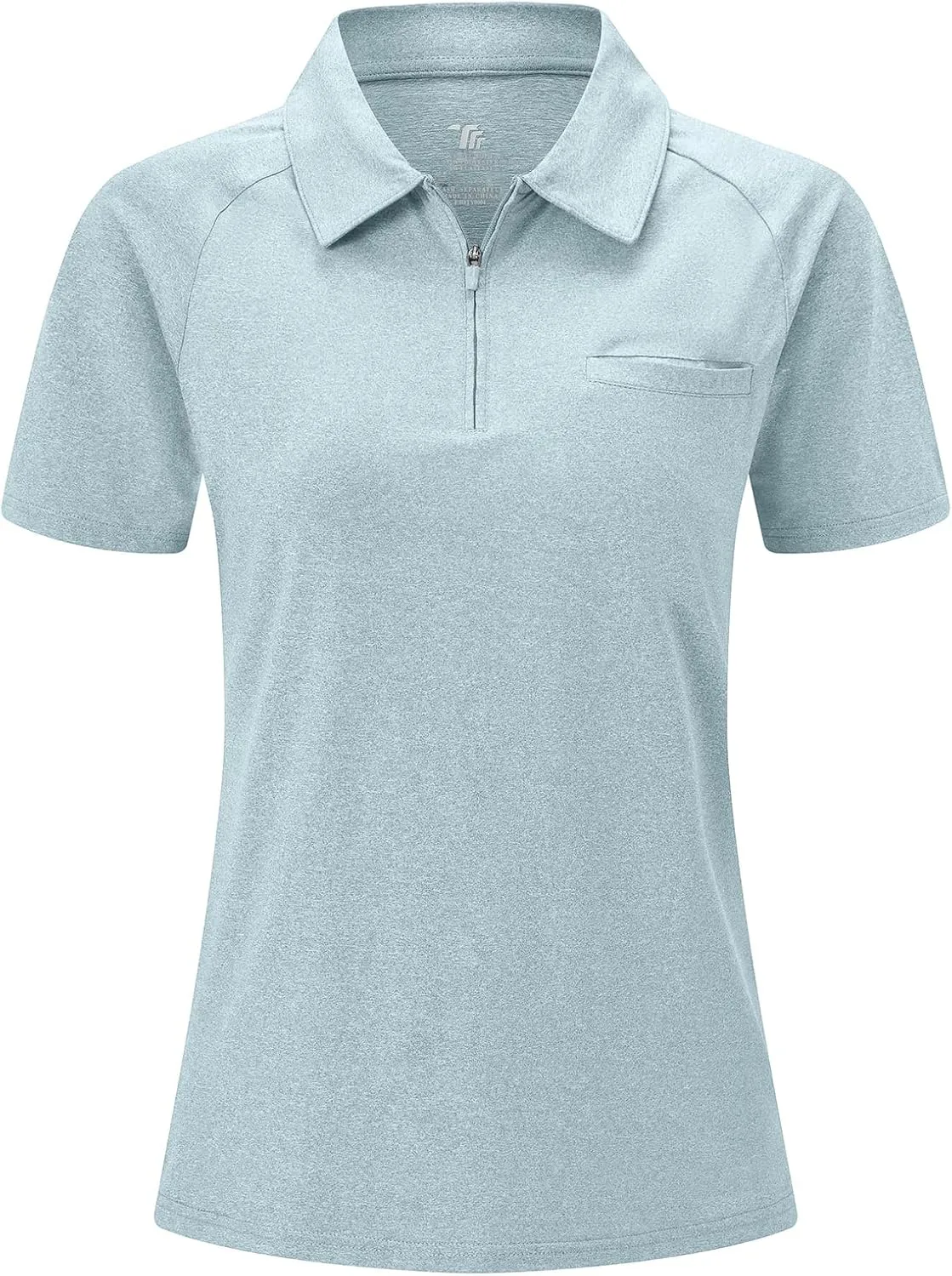 BGOWATU Women's Short Sleeve Golf Polo Shirts 1/4 Zip Tennis Tops Collared T-Shirts UV Protection Quick Dry