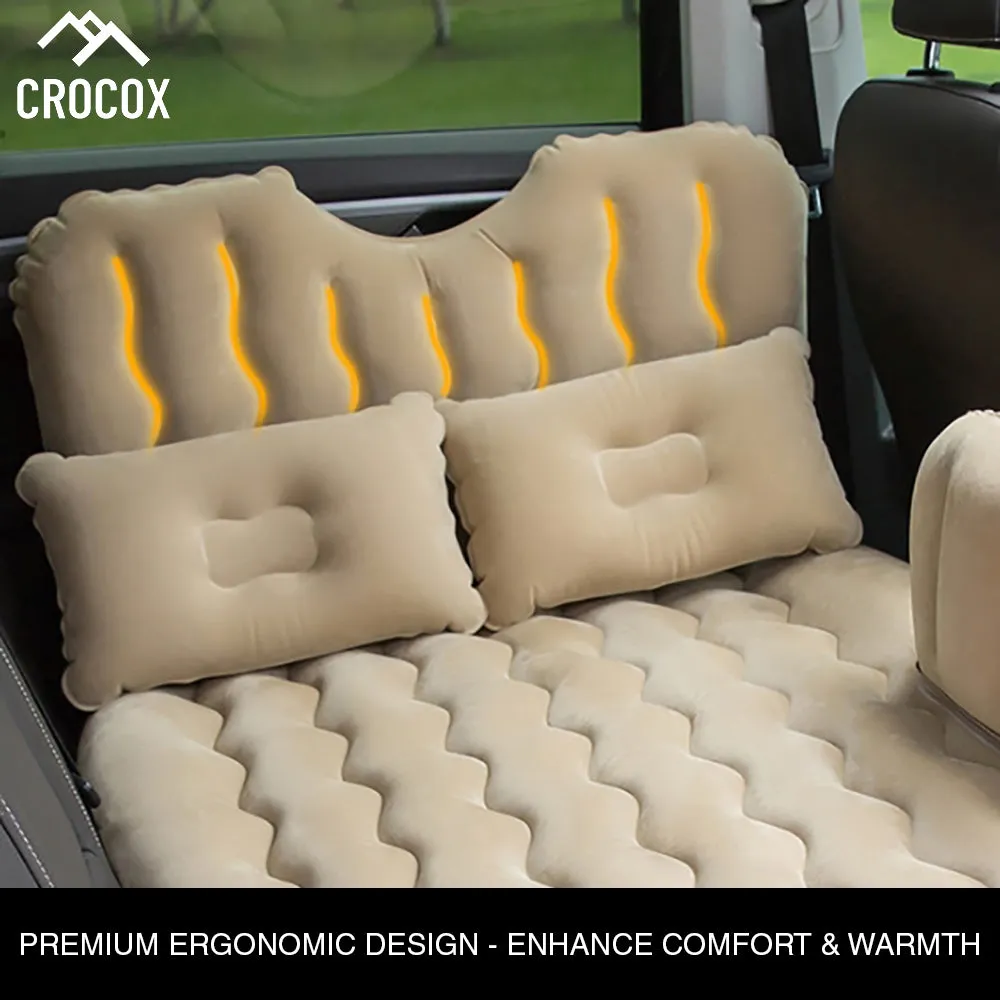 Crocox Car Inflatable Mattress Air Bed Back Seat Camping Travel Portable Cushion