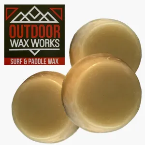 Eco-Friendly Surf Board Wax - Organic Beeswax Surfer Grip Accessories for Skimboard, Bodyboard, Paddle, Longboard Basecoat; Natural in Cold, Cool, Warm, Tropical Waters (3-Pack)