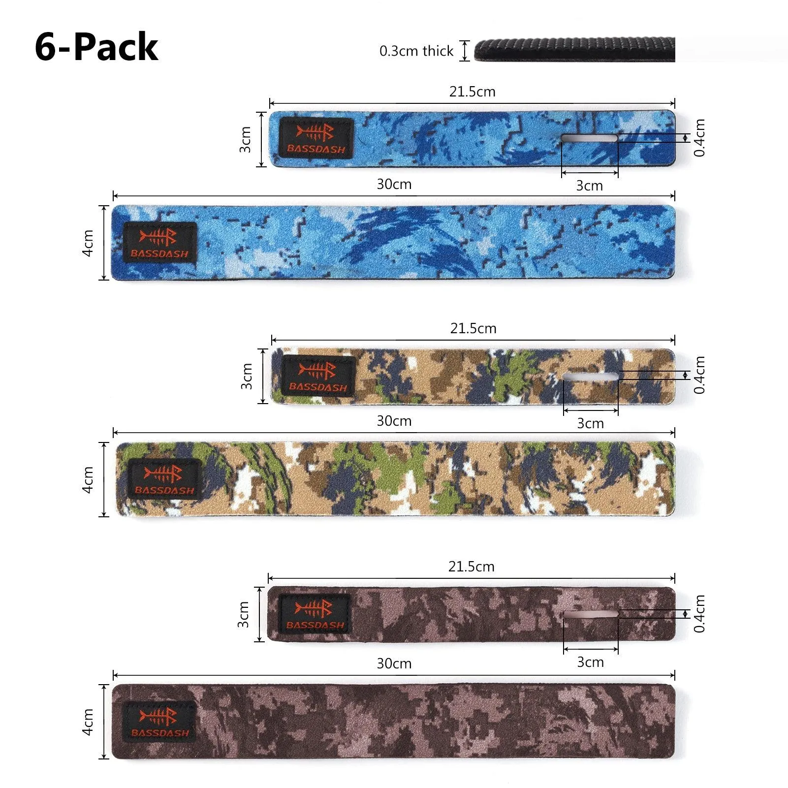 Fishing Rod Straps 6-Pack