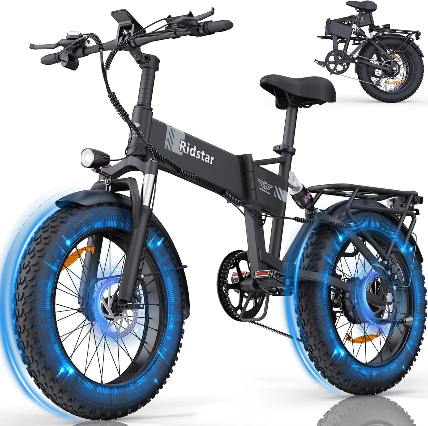 Folding Electric Bike for Adults, 1500W/2000W 30/37MPH, 50 Miles/70 Miles, 48V 15Ah/20Ah Battery, 20"/26" Fat Tire City Commuter EBike for Men Women, Foldable Bicycle UL2849