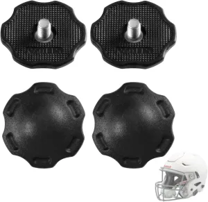 Football Helmet Thumb Screws,Replace for Riddell SpeedFlex Chinstrap Thumb Screws by FreeCat,Secure Youth Football Helmet Chin Straps to Prevent Head Injuries-Black,4 Pack