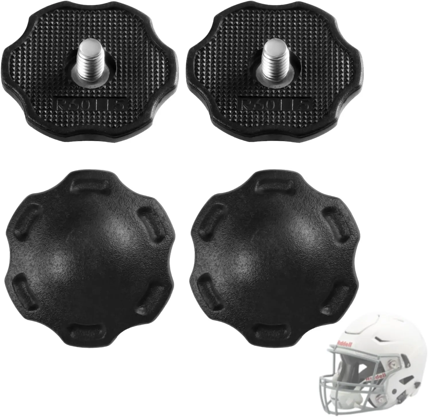 Football Helmet Thumb Screws,Replace for Riddell SpeedFlex Chinstrap Thumb Screws by FreeCat,Secure Youth Football Helmet Chin Straps to Prevent Head Injuries-Black,4 Pack