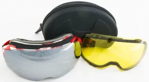 Goggles Ski Snowboard with 2 anti fog dual Magnetic lenses included Mirror & Yel
