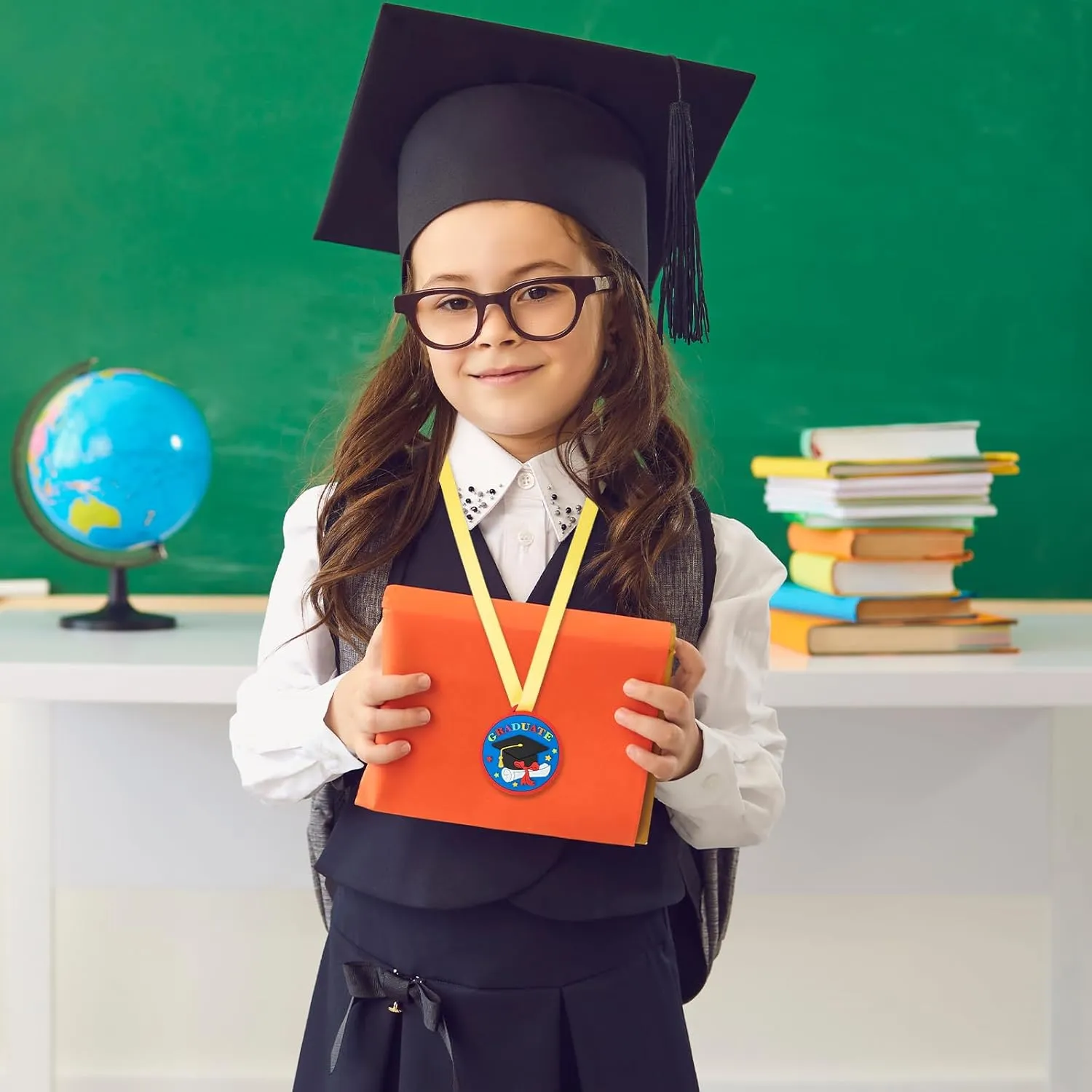 Graduation Medals for Kids, 2 Inch Silicone Award Medals Bulk with Lightweight Neck Ribbon, Cute Kindergarten Preschool Graduation Gifts, Grad Medal Party Favor Supplies