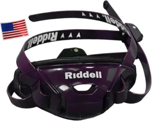 Green Gridiron Riddell SpeedFlex Hard Cup Cam-Loc Chinstrap   Chrome US Flag Helmet Decal (Medium, Purple)