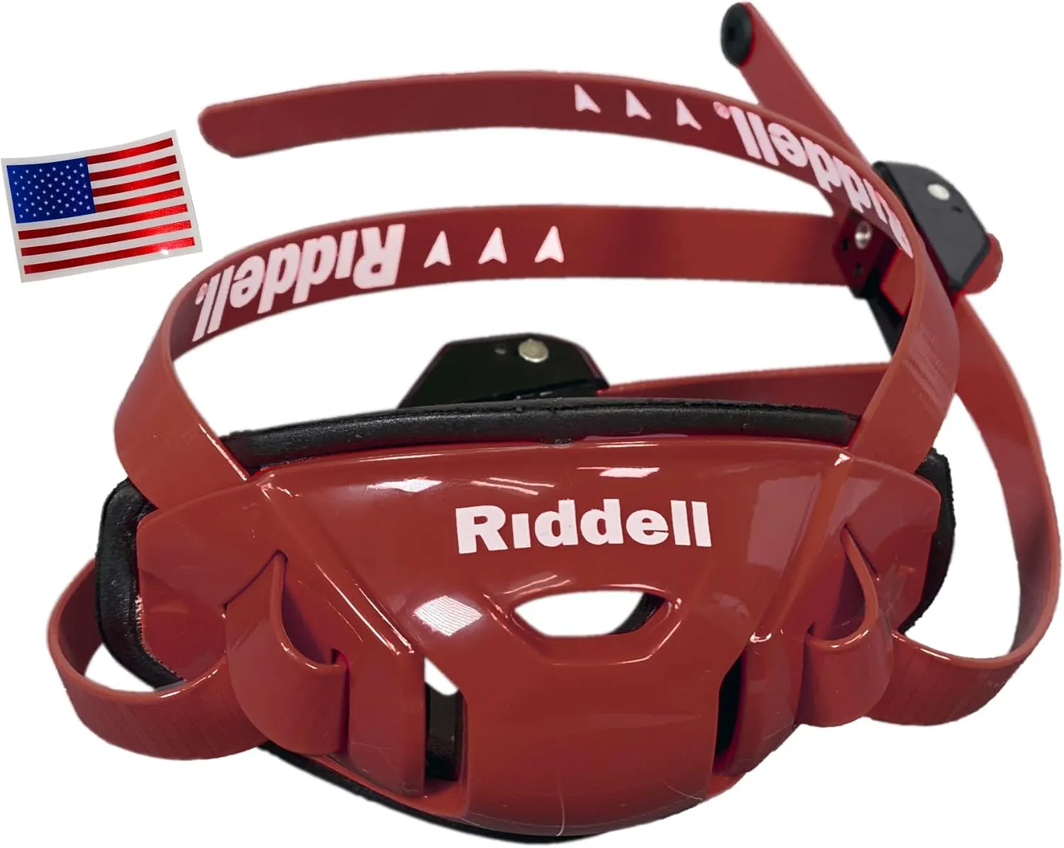 Green Gridiron Riddell SpeedFlex Hard Cup Cam-Loc Chinstrap   Chrome US Flag Helmet Decal (Small, Cardinal)