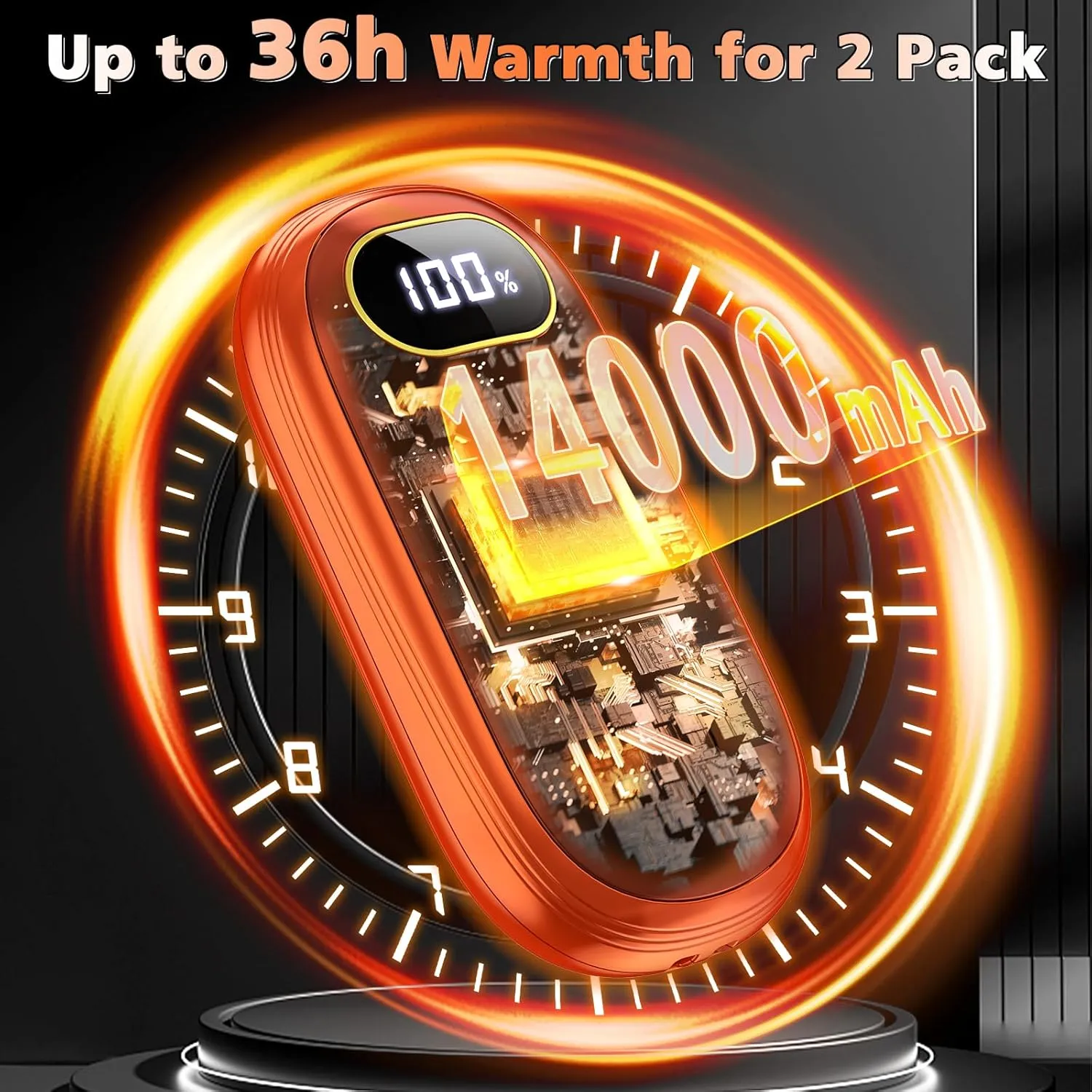 Hand Warmers Rechargeable - 14000mAh Electric Hand Warmers Rechargeable 2 Pack Heat Up to 131 with 18Hrs Warmth, Reusable Electronic Portable Pocket Heater for Women Man Golf Raynauds Camping