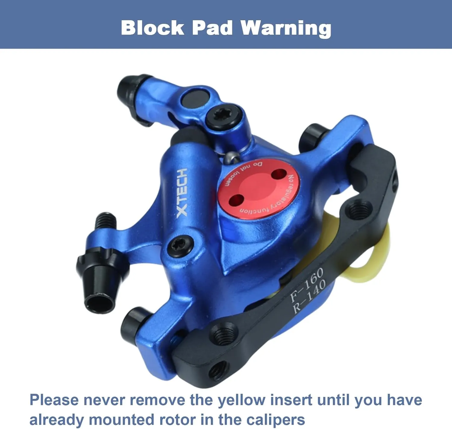 HB-100 Line Pulling Hydraulic Disc Brake CalipersMechanical Disc Brakes for MTB, Mountain Bike, E-bike and Electric Bike 2PCS Front/Rear Black/Red/Gold (Blue)