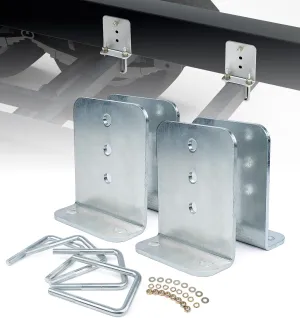 Heavy-Duty Steel 6" L-Type Boat Trailer Bunk Bracket Kit Fit for 3x3 Boat Trailer Crossmembers - 4 Pack