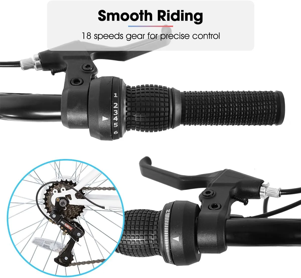 HILAND 24 26 inch Mountain Bike for Men Women, 18 Speeds High-Carbon Steel Frame, Sport Cycling MTB Bicycle for Adult