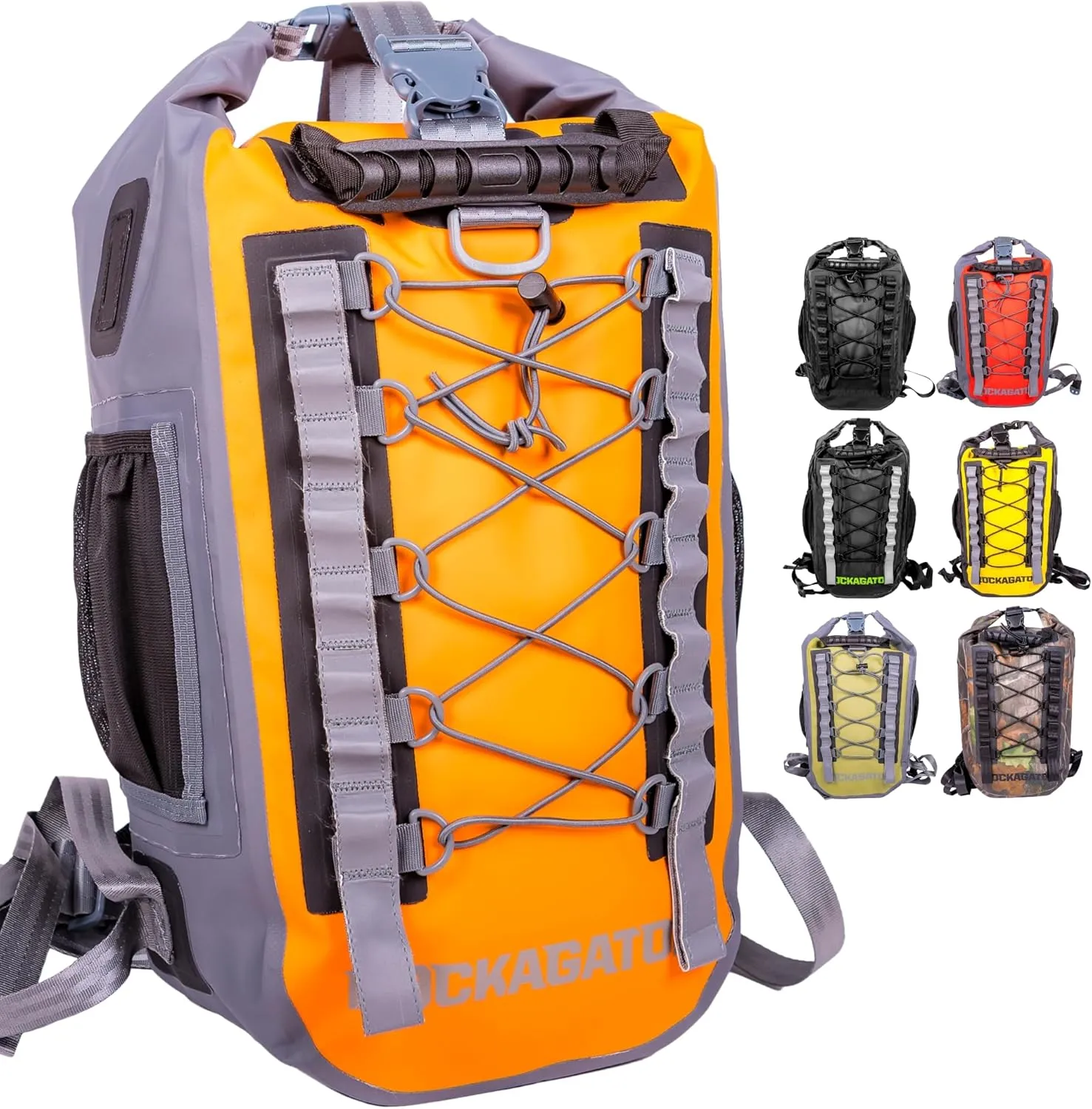 Hydric 25L Waterproof Backpack - Heavy Duty Dry Bag with Roll-Top Closure for Outdoor Adventures, Floating River, Hunting, Hiking, Canoeing, Kayaking, Rafting or Beach - Sunset Orange