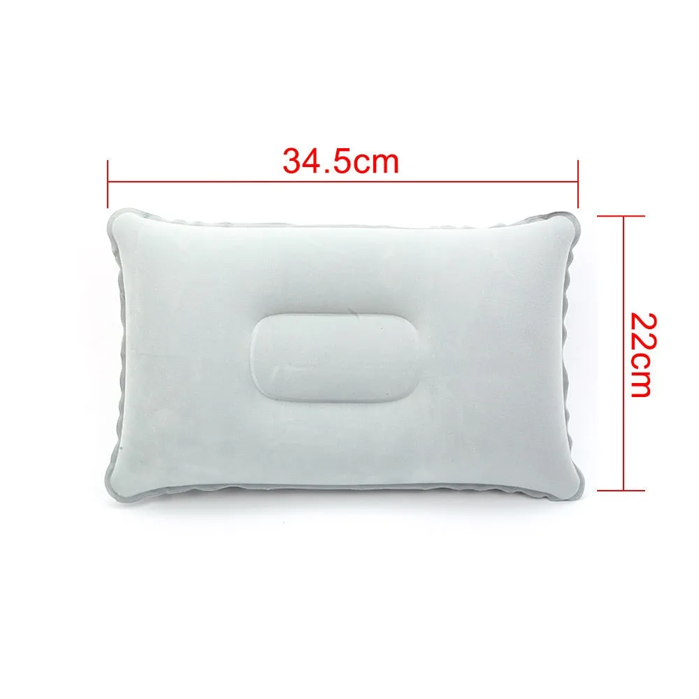 Inflatable Air Pillow Bed for Camping, Travel, Plane - PVC Nylon Neck Stretcher & Backrest Support