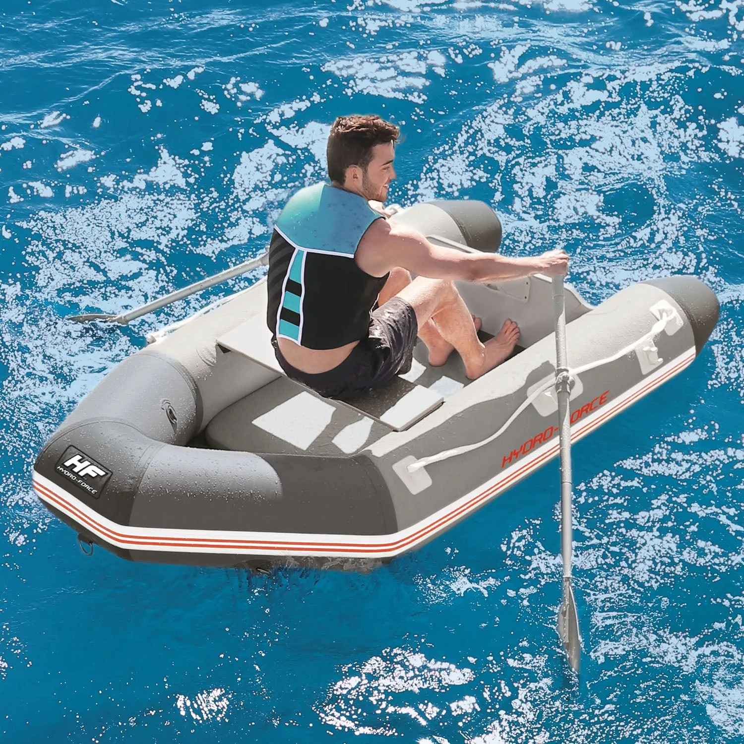Inflatable Boat (2 Oars & Air Pump)