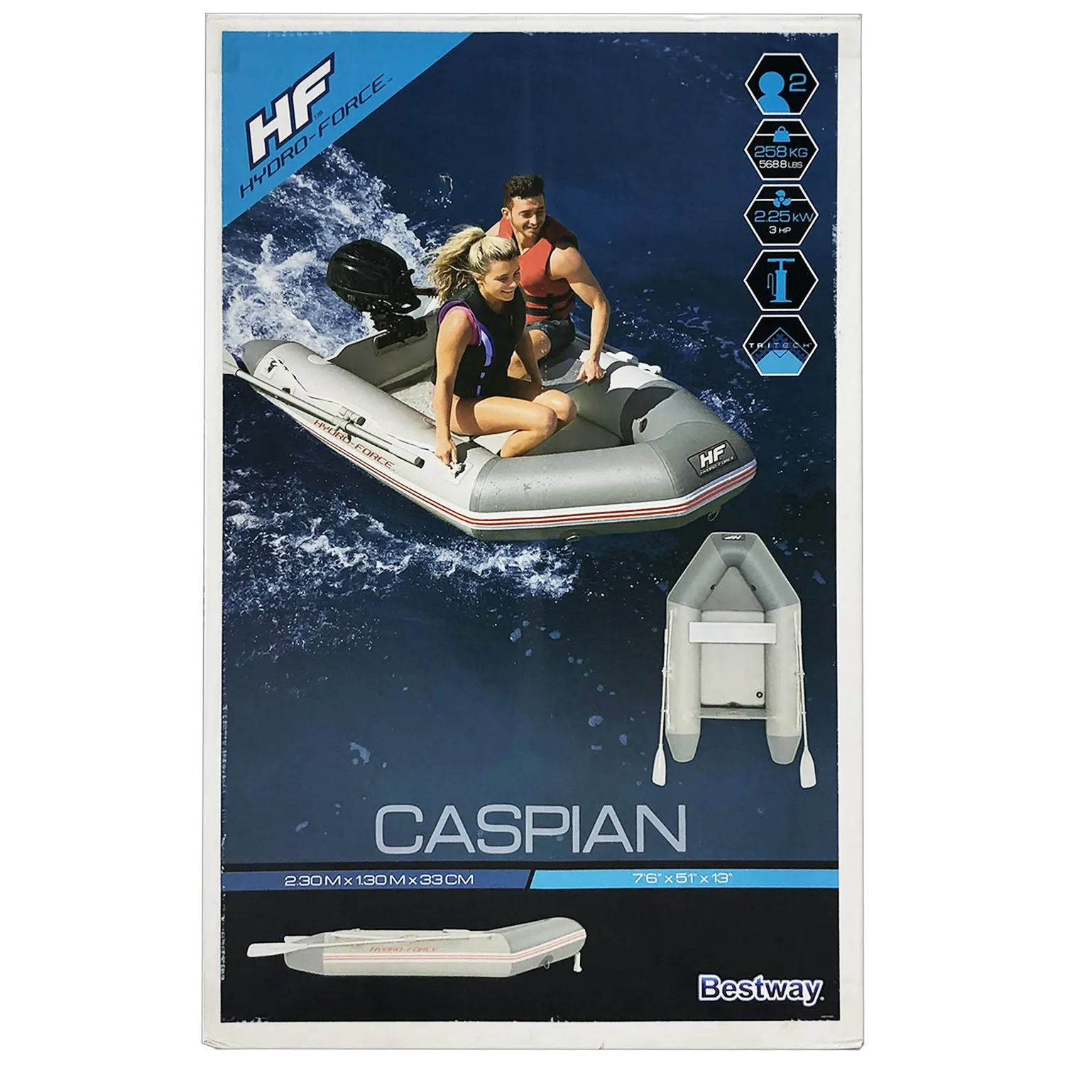 Inflatable Boat (2 Oars & Air Pump)