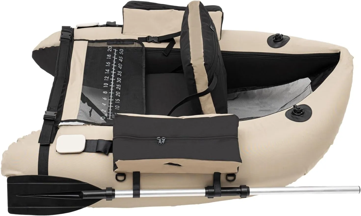 Inflatable Boat, 53.5*41.3 Inch Large Outdoor Fishing Boat with Practical Oar and Fin, Modern Floated Inflatable Fishing Boat with Repair Tools & Bladder Valve Cushions, Fishing Boat for Rafting