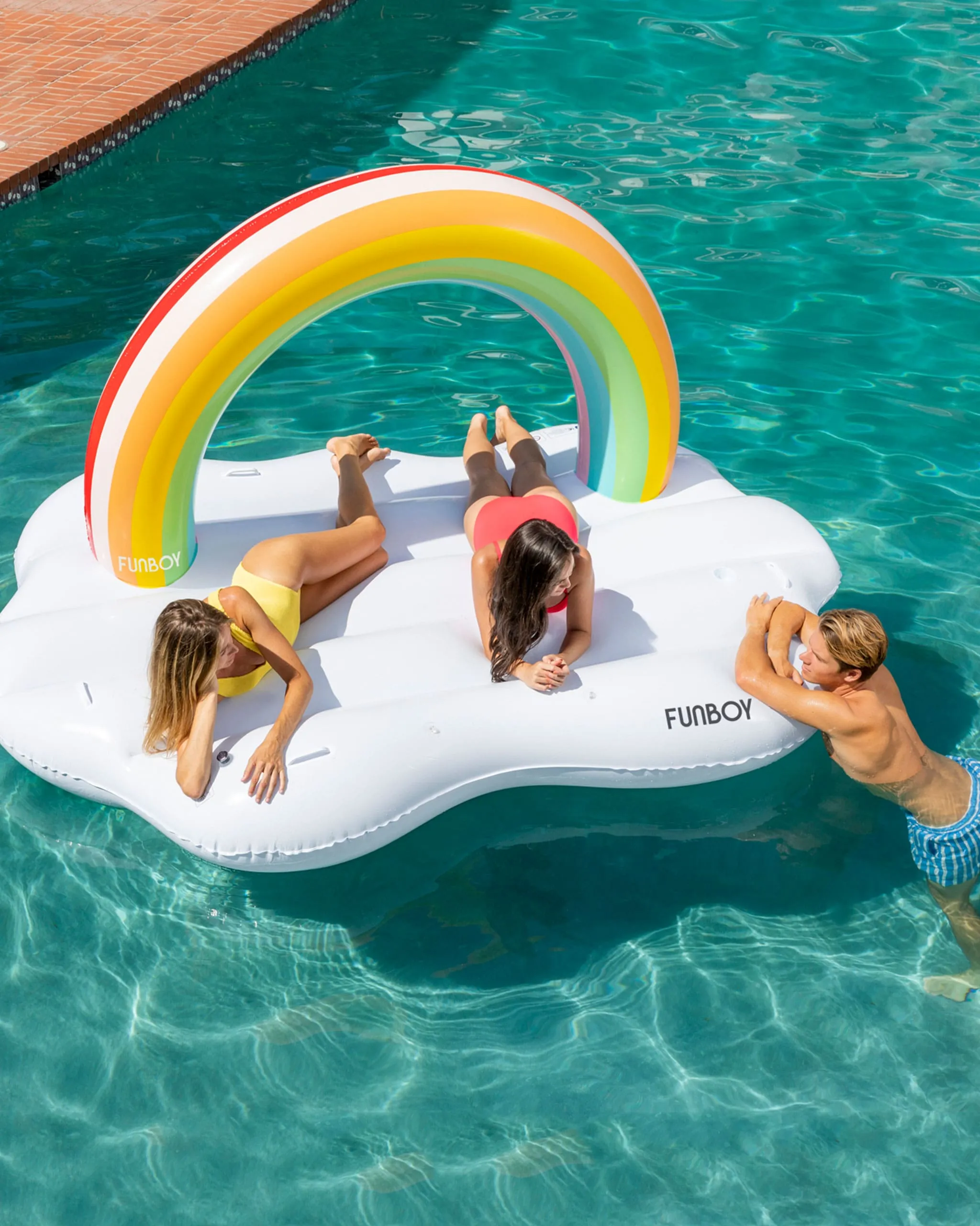 Inflatable Rainbow Daybed Pool Raft & Float