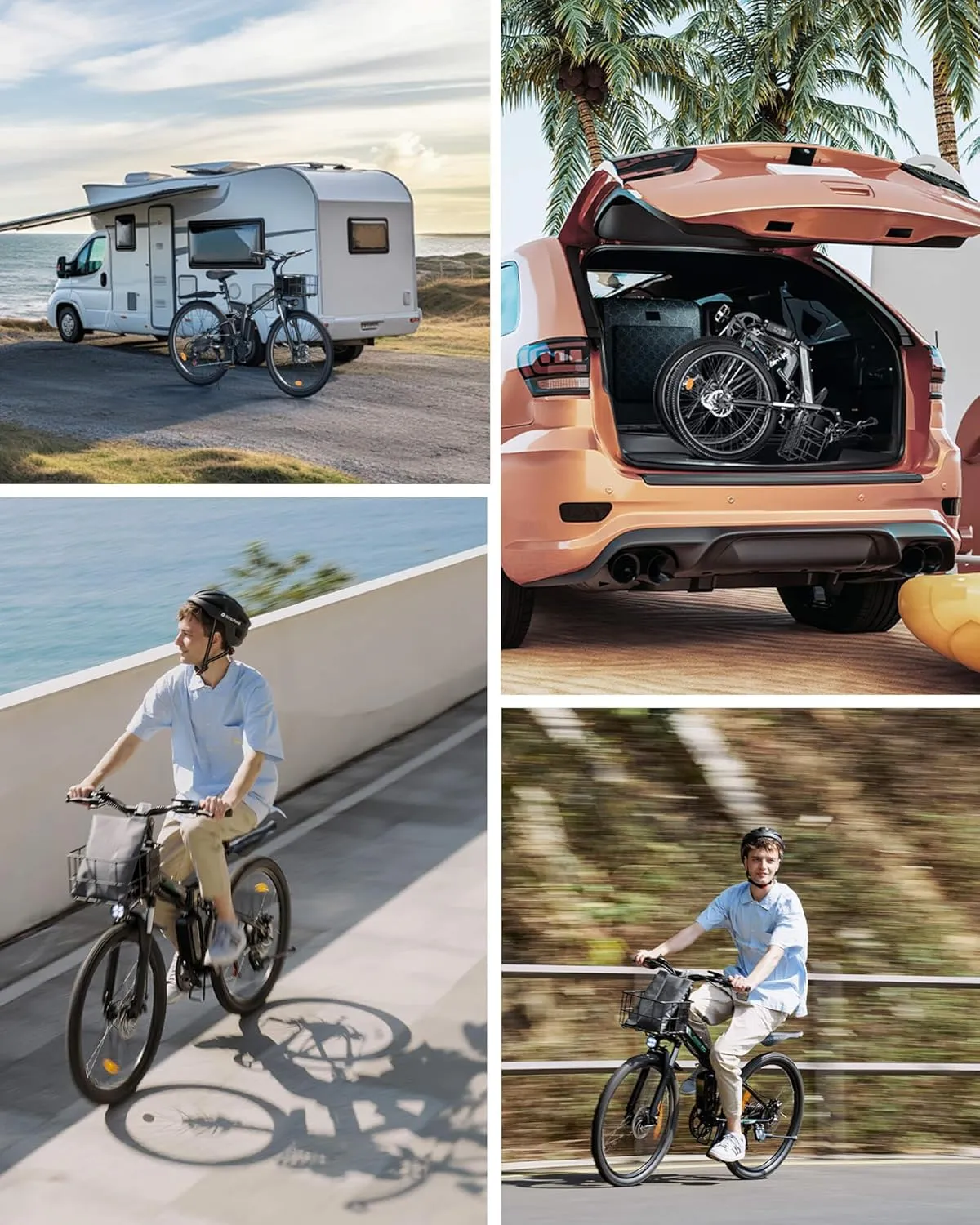 isinwheel M40 Folding Electric Bike for Adults 500W Ebike with Basket, Dual USB Charging Ports, Full Suspension, 7 Speed Gearshift, 20mph Foldable Electric Bicycles, 26" Electric Mountain Bike