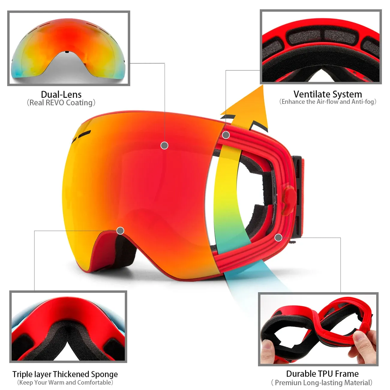 MAX JULI Goggles For Snow