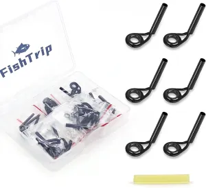 Micro Rod Tips Repair Kit - 30Pcs Baitcasting Rods Fishing Rod Tip Guides Replacement Kit Ceramic Micro Eyes Rings Saltwater Freshwater