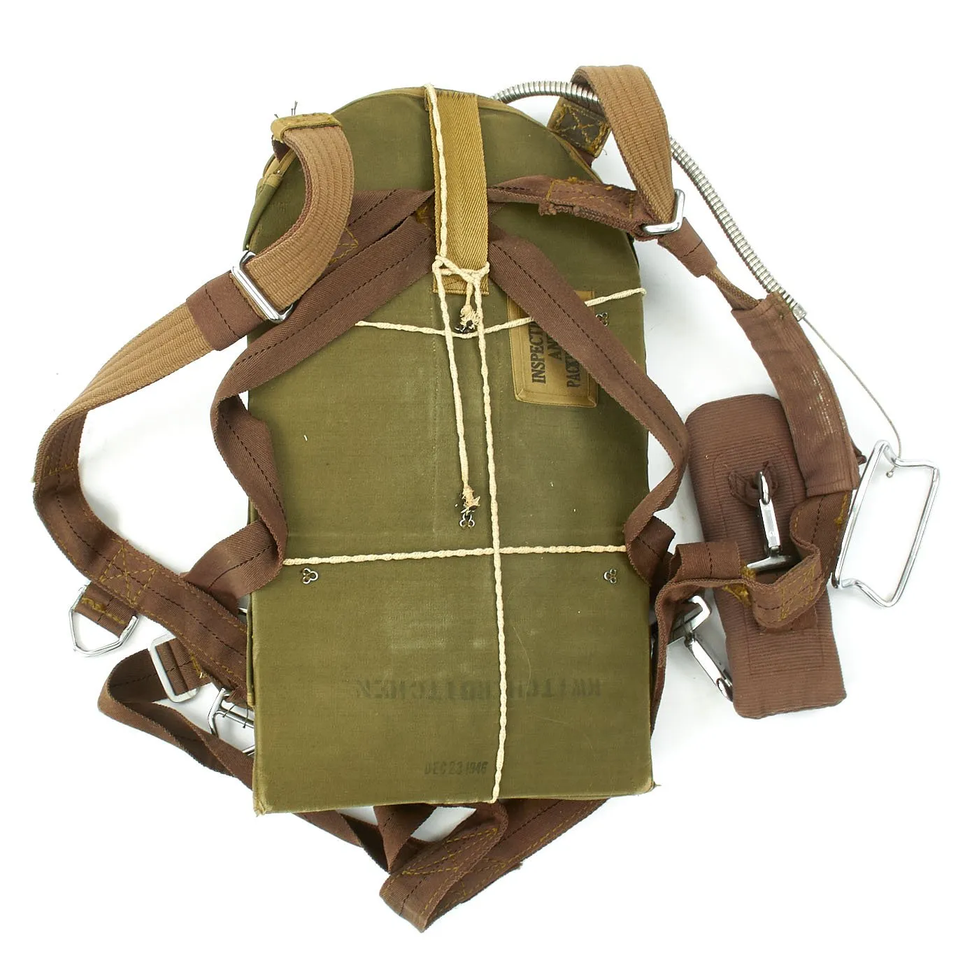 Original U.S. WWII Irvin Standard Air Chute Parachute and Harness - Dated 1944