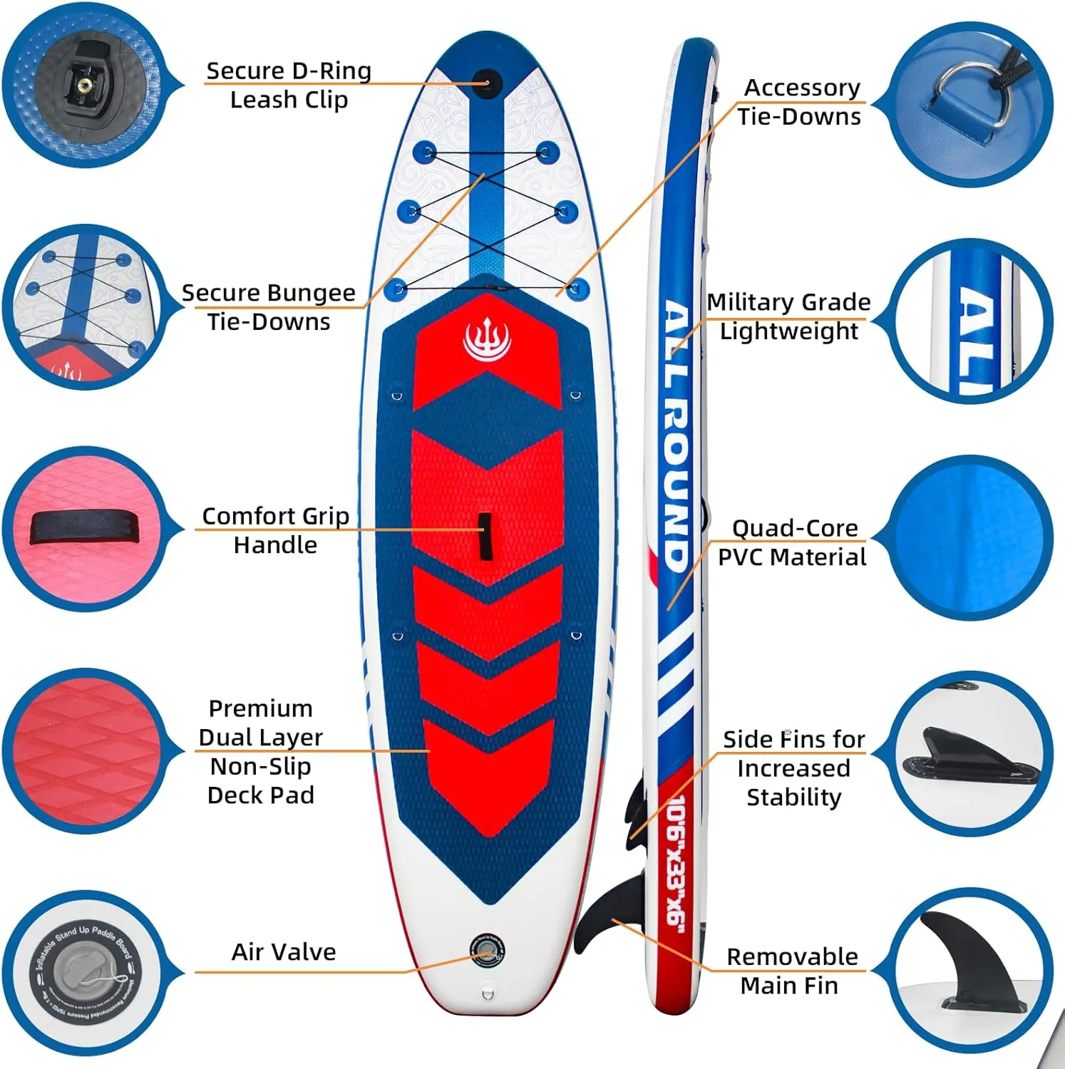 Paddle Board, Outdoor Inflatable Stand-Up Paddle Board, Lightweight & Stable with Non-Slip Design, with Complete Accessories, Enjoyable Water Paddle Board for Adults & Youth