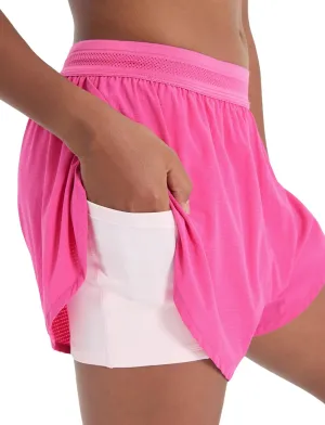 PATPAT Girls 2-in-1 Shorts, Ultra-Light Quick-Dry Active Shorts with Bamboo Viscose Liner for Kids Soccer Dance Biker Sports