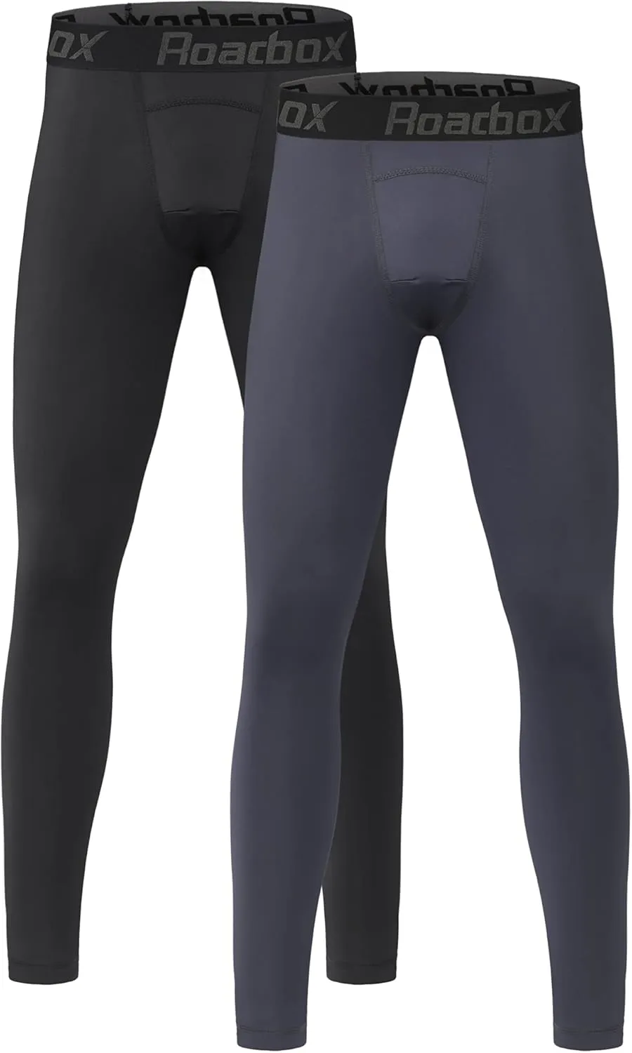 Roadbox 2 Pack Boys Compression Pants Base Layer Underwear Youth Quick Dry Spandex Tights Leggings for Running Football