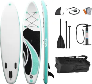 Savvycraft Inflatable Standing Paddle Board, 10.5'x30''x6'' SUP for Youth and Adult, with ISUP Accessories: Adjustable Paddle, Double Action Pump, Travel Backpack, Ankle Cuff Leash, Repair Kit
