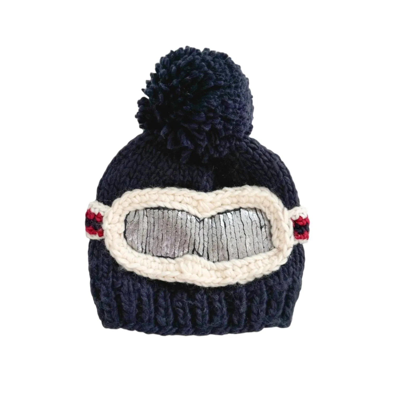 Ski Goggles Knit Boys Beanie: Navy