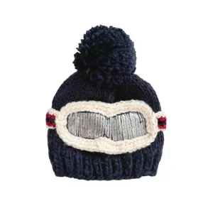 Ski Goggles Knit Boys Beanie: Navy