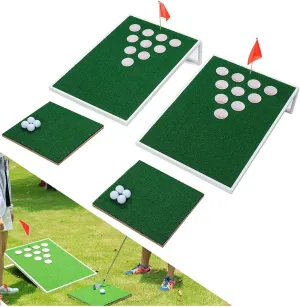SPRAWL Golf Pong Cornhole Set Exciting Golf Chipping Game Pong Chip Shot Game for Tailgate Beach Backyard Man Cave