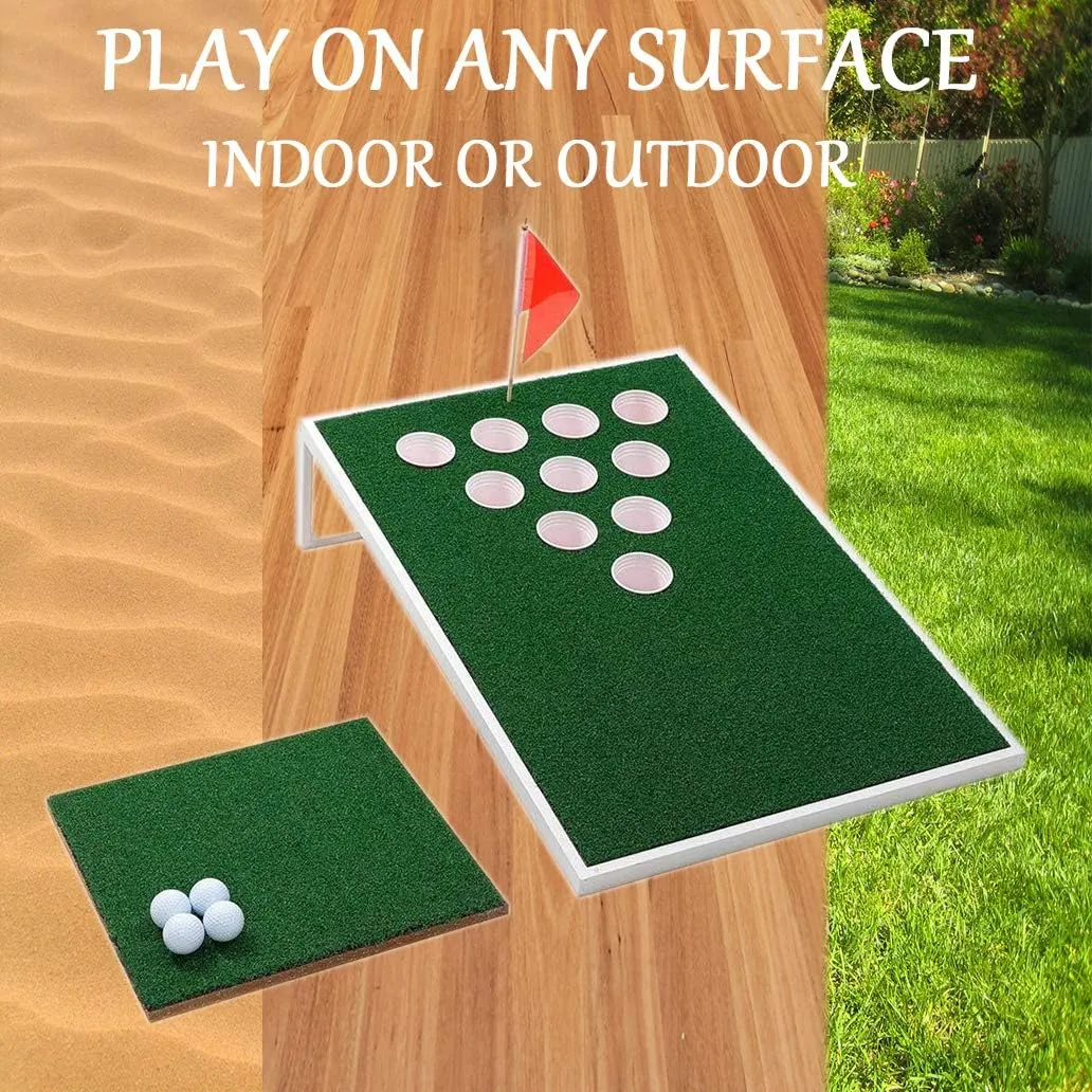 SPRAWL Golf Pong Cornhole Set Exciting Golf Chipping Game Pong Chip Shot Game for Tailgate Beach Backyard Man Cave