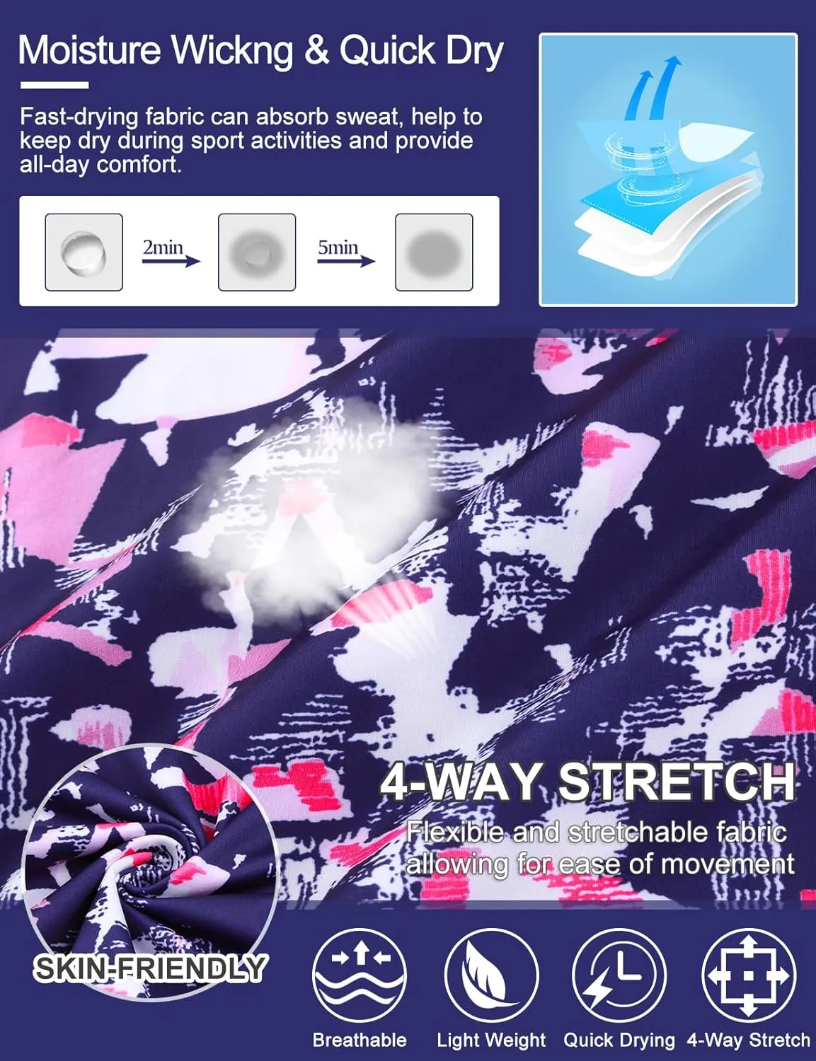 Tanst Sky Womens Golf Polo Shirts Zipper 3/4 Sleeve Moisture Wicking Tops UPF 50  Workout Tennis Apparel