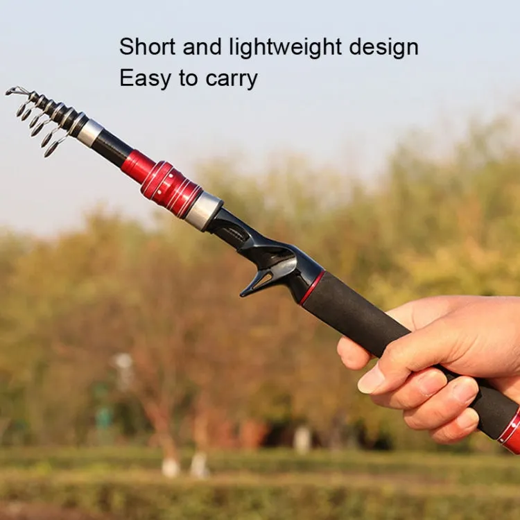Telescopic Lure Rod Mini Fishing Rod Portable Fishing Tackle, Length: 1.5m(Blue Straight Handle)