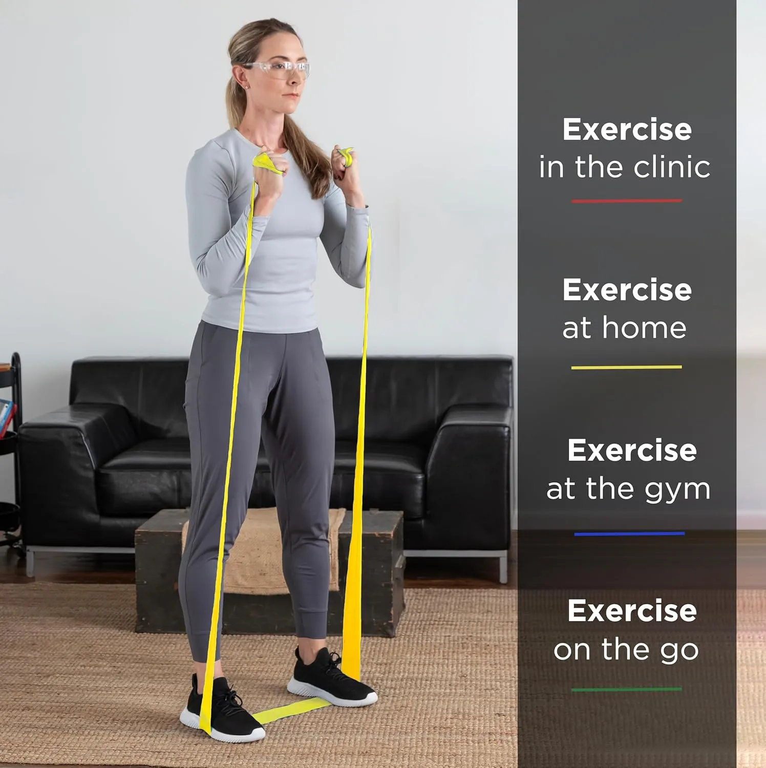 THERABAND Resistance Band 25 Yard Roll, Non-Latex Professional Elastic Stretch Bands For Upper & Lower Body Exercise Workouts, Physical Therapy, Lower Pilates, Flexibility, & Rehab, Dispenser Box