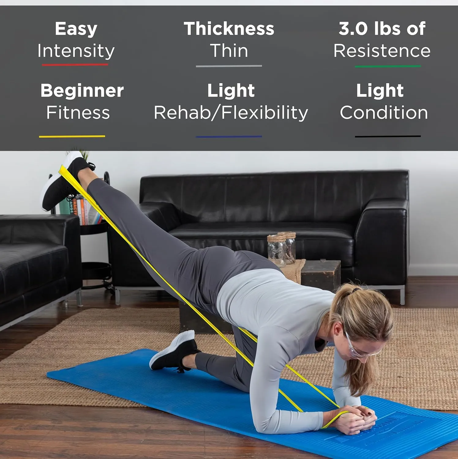 THERABAND Resistance Band 25 Yard Roll, Non-Latex Professional Elastic Stretch Bands For Upper & Lower Body Exercise Workouts, Physical Therapy, Lower Pilates, Flexibility, & Rehab, Dispenser Box