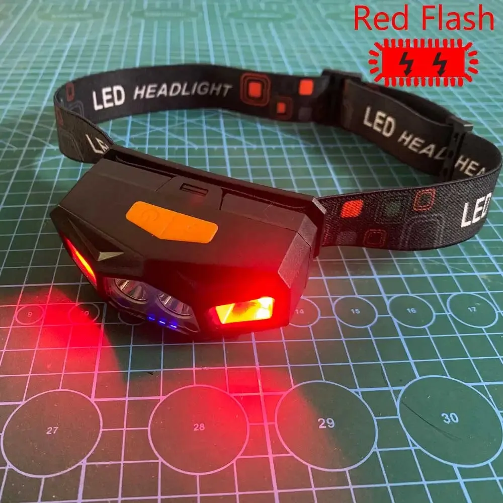 XPE COB LED Headlamp With 18650 Body Motion Sensor USB Rechargeable white Headlight red Flash Camping Flashlight Head Light Lamp