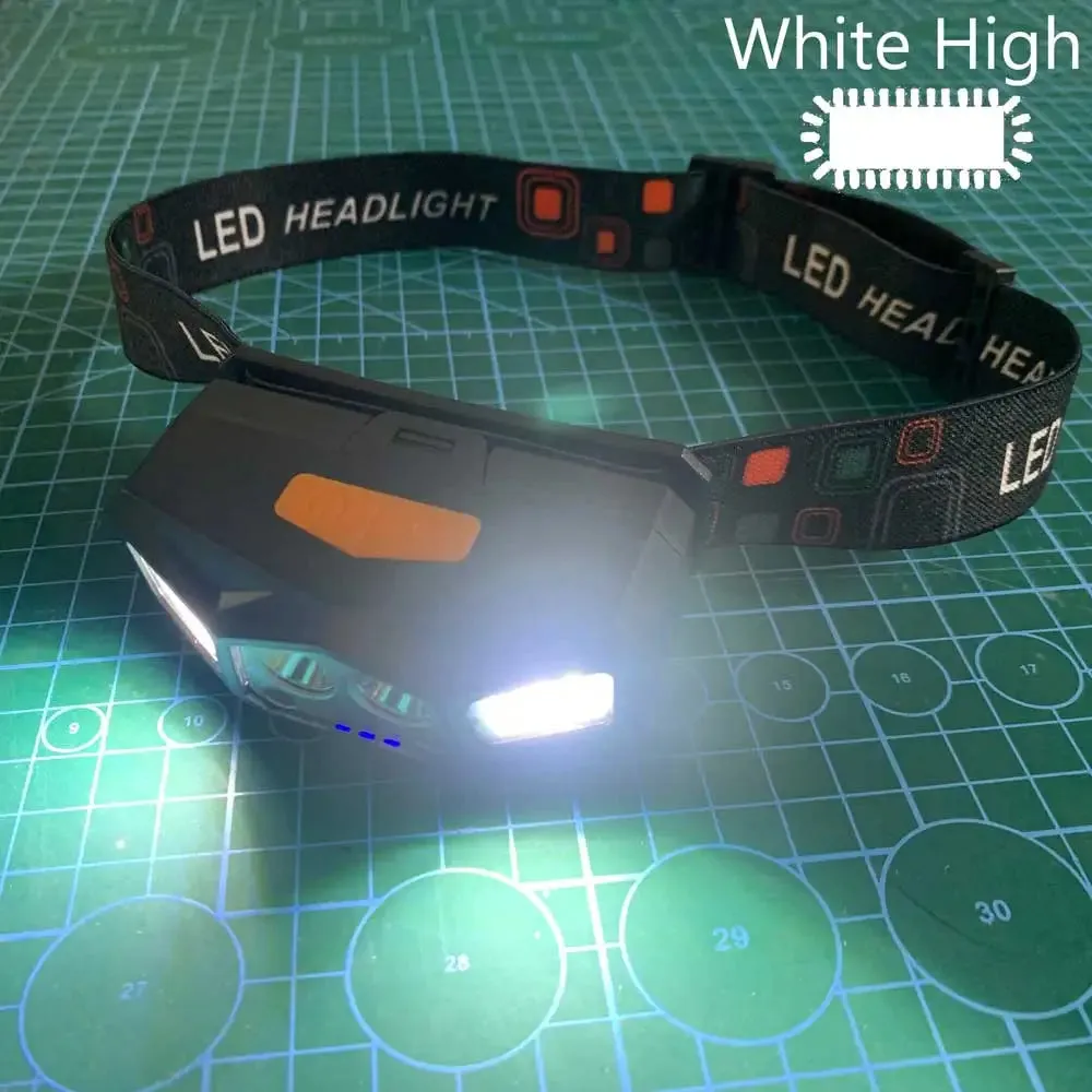 XPE COB LED Headlamp With 18650 Body Motion Sensor USB Rechargeable white Headlight red Flash Camping Flashlight Head Light Lamp