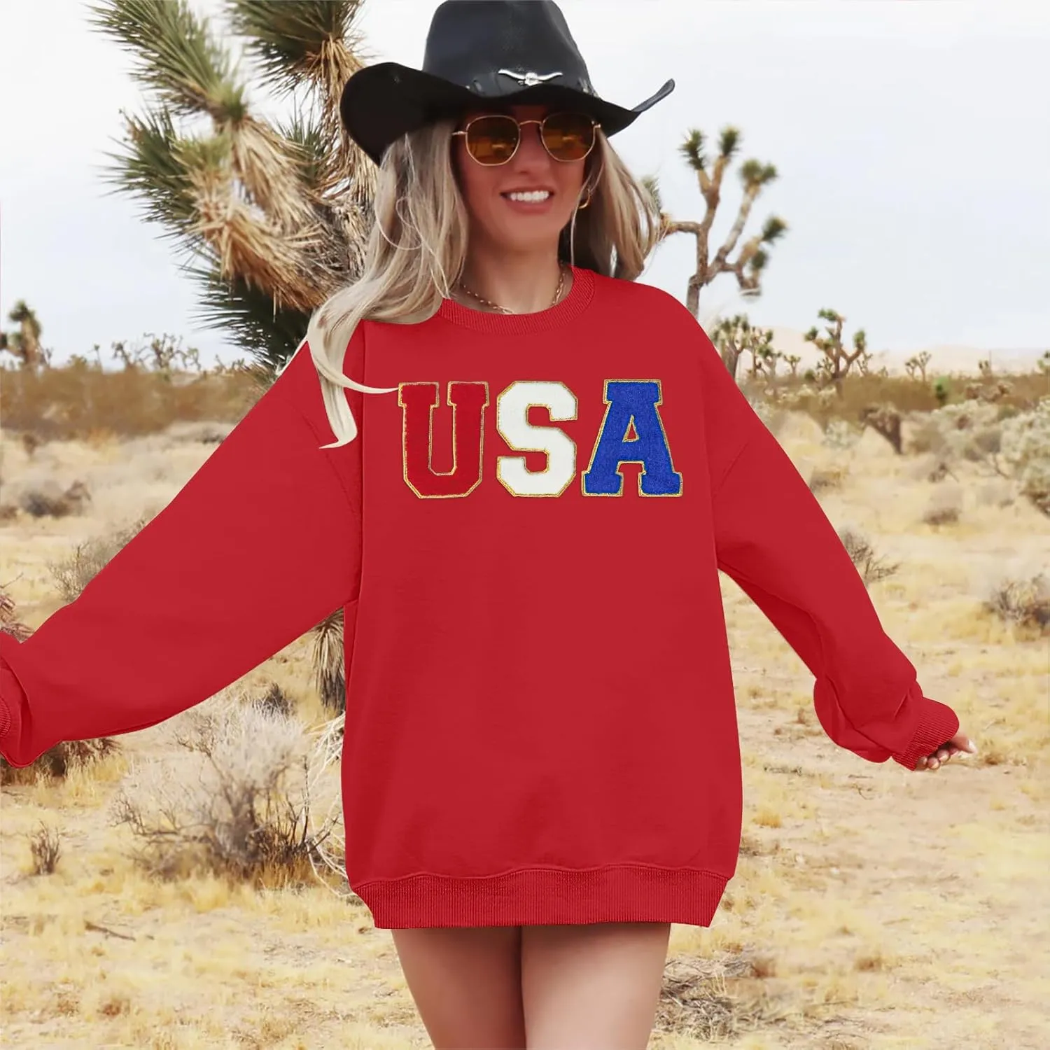 YI XIANG RAN USA Sweatshirt Women: American Shirt 1776 Patriotic TShirt Stars Stripes Glitter Pullover 4th of July Tee Tops